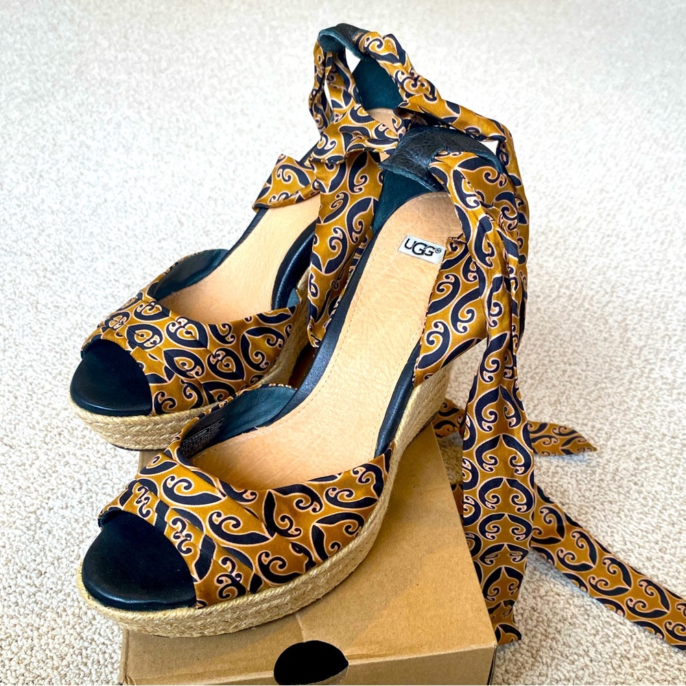 UGG Brand Laceup Sandal Wedge Heels